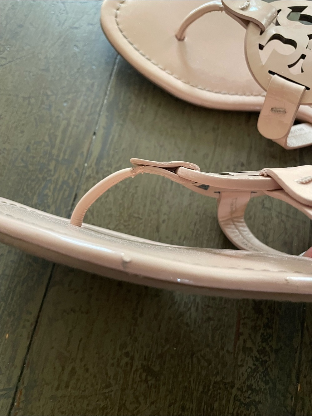 Tory Burch Light Pink Patent Leather Miller Sandals - Picture 3 of 4